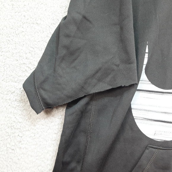 Nike Therma-Fit Hoodie Pullover XL Sleeves Cut Off  Black White Large swoosh - Picture 2 of 11